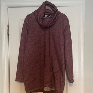 Lands End Women's Burgundy Cowl Neck Sweater